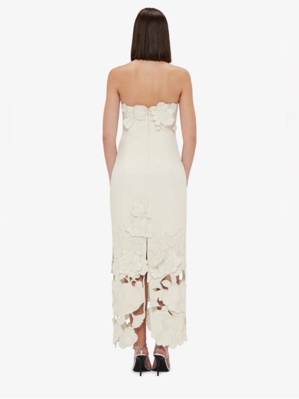 Leo Lin Rayna Appliqué Bustier Maxi Dress- Vanilla size 4 - Picture 3 of 6